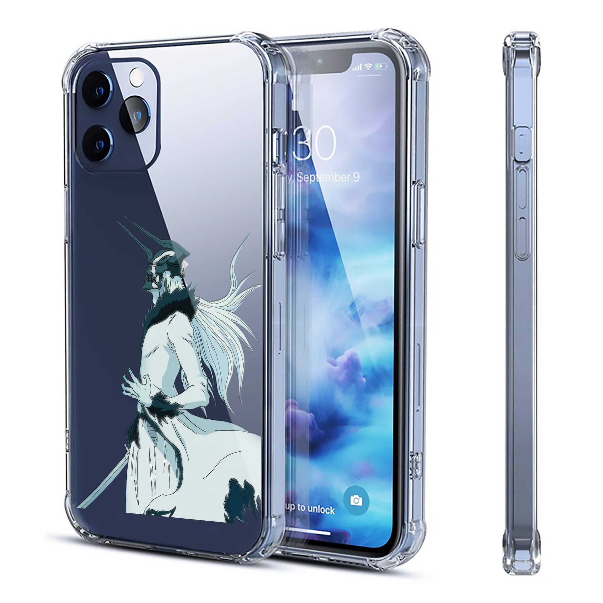 ブリーチ 黒崎一護（くろさき いちご）BLEACH Kurosaki Ichigo 【iPhone 12シリーズ対応】透明スマホケース（クリアソフトケース）